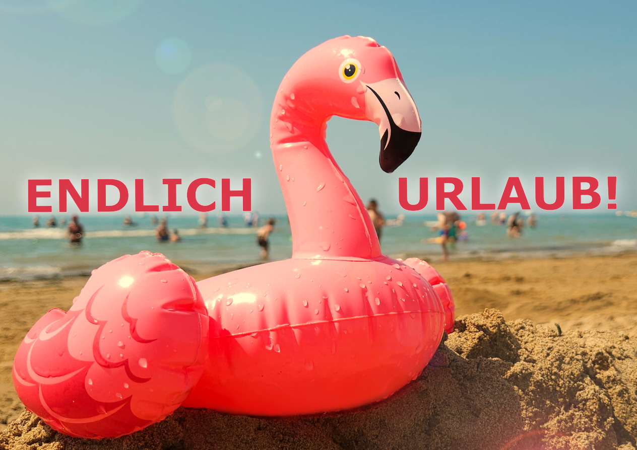 Endlich Urlaub Flamingo
