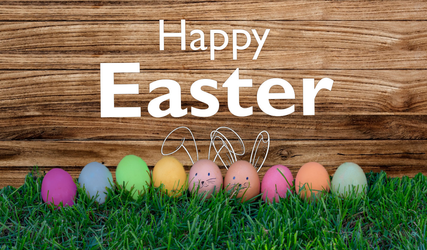 Happy Easter Eggs with bunny ears